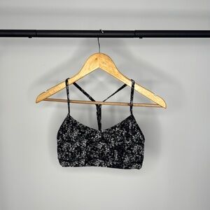 Lululemon Flow Y Black and White Strappy Bralette
